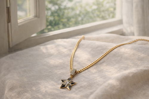 Yıldız Fom Kristal Taşlı Kolye 