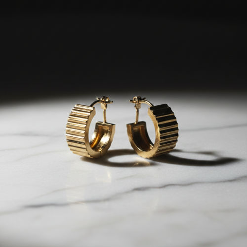 Damla Formlu Üç Sıra Taşlı Küpe 