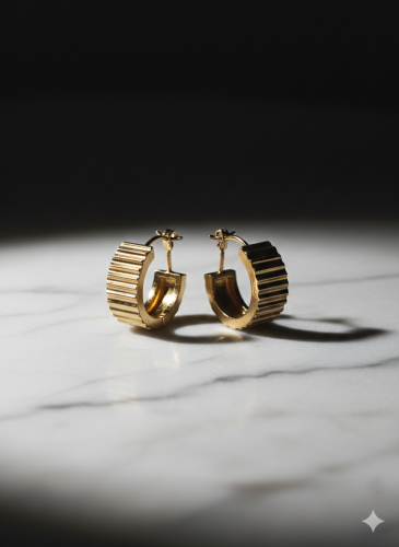 Damla Formlu Üç Sıra Taşlı Küpe 