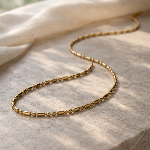 Modern Silindir Küre Formlu Kolye 