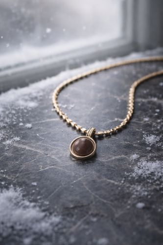 Oval FormluTaşlı Kolye