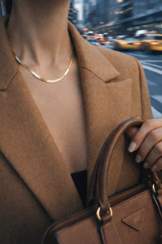 Herringbone Chain Necklace (Balıksırtı Zincir Kolye)