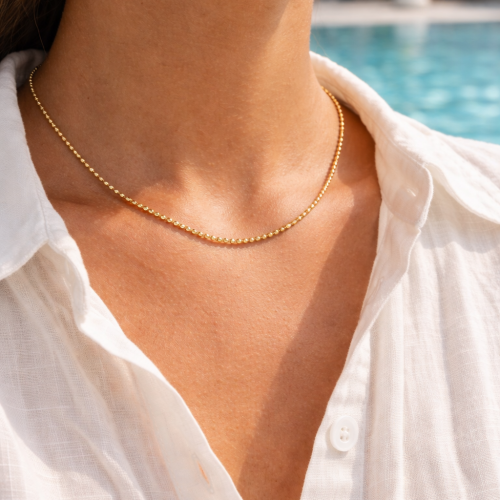 İnce Boncuk Model Minimalist Kolye