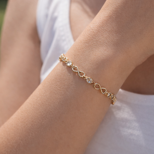 Sonsuzluk Figürlü Taşlı Bileklik