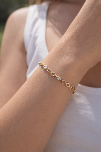 Sonsuzluk Figürlü Taşlı Bileklik