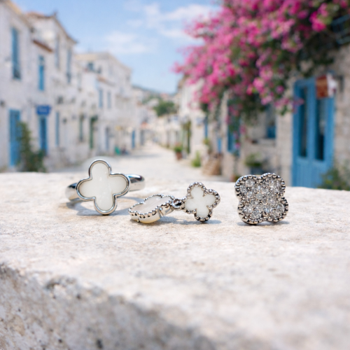 3’lü Yonca Stud ve Sallantılı Küpe Seti